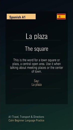 La plaza - The square | Spanish CEFR A1 | S-B005