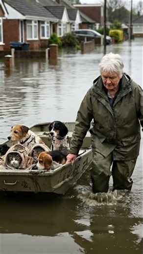 Grandma Rescues Soaked Pets From a Flooded Neighborhood