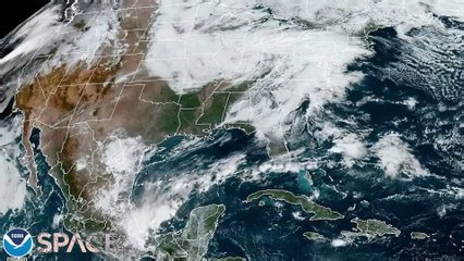 Time-lapse of annular solar eclipse shadow seen from space