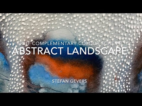 Easy and quick Contemporary abstract watercolour landscape tutorial, full length