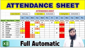 In this video of MS Excel Tutorial , we will tell you complete step by step procedure to make an automatic attendance sheet. | Shahid Naeem