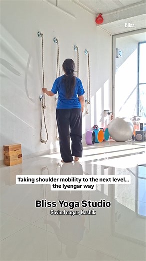 Bliss Yoga and fitness Studio | Tight shoulders? Rope Iyengar Yoga is your new best friend. Dm for more details. #yogaclass #lifestyle #iyengeryoga #shouldermobility... | Instagram