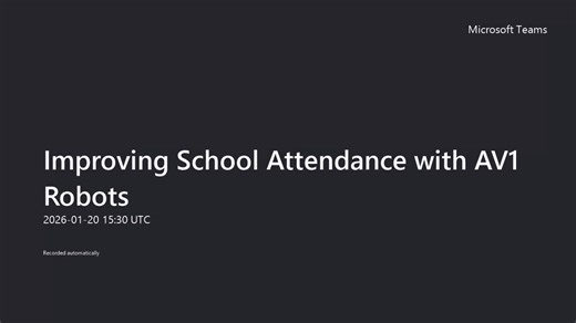 Improving School Attendance with AV1 Robots