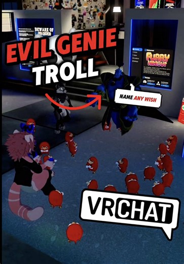 EVIL GENIE IN VRCHAT TROLL😭🙏👁️ #vrchat #vtuber #vrchatcommunity #kirbyisepic_vr #vr