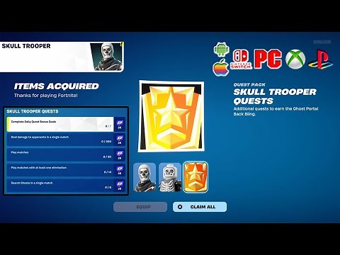 How To COMPLETE ALL SKULL TROOPER QUEST PACK CHALLENGES in Fortnite! (Free Rewards Quests)