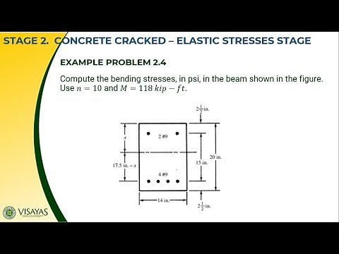 SAMPLE PROBLEM 2 - CONCRETE CRACKED - ELASTIC STRESSES STAGE | REINFORCED CONCRETE DESIGN
