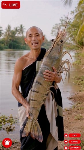 MONK MINH TUE RELEASES A TIGER PRAWN AND PRAYS FOR EVERYONE'S PEACE - Buddha's Teachings #buddhas...