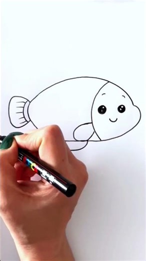 Cute Clownfish Drawing 🐠 | Easy & Fun for Kids #drawing #easydrawing #howtodraw