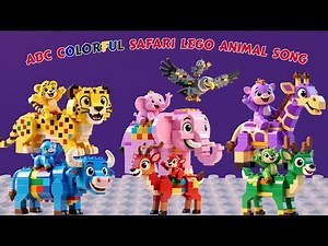 ABC Colorful Safari Lego Baby Animal Sounds Song | Learn Animal Names & Sounds for Kids & Toddlers