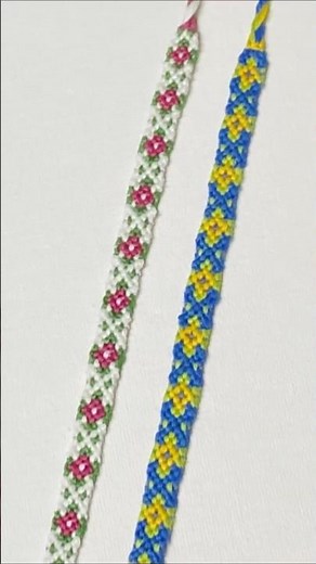 簡単お花模様ミサンガの編み方 #ミサンガ⁑ friendship bracelet tutorial for beginner #friendshipbracelet#shorts #ミサンガ