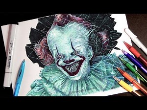 Drawing Pennywise (It) Chapter 2 | Pen and Markers