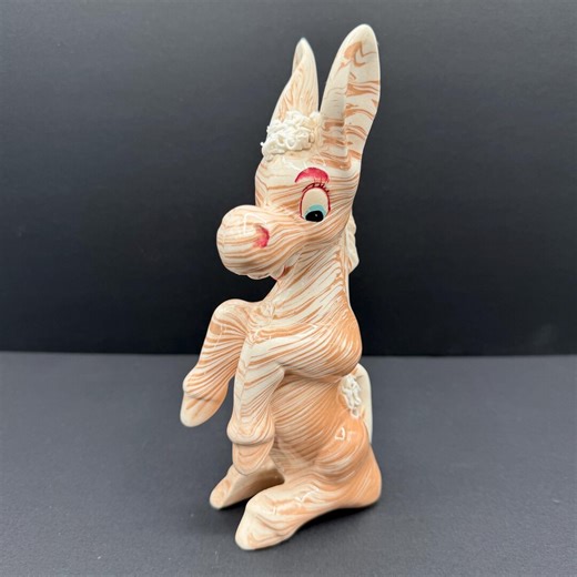 Vintage Enesco Donkey Figurine: Marble Cake Spaghetti Trim MCM Decor - Etsy