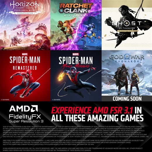2.4K views · 43 reactions | AMD FidelityFX™ Super Resolution 3 (FSR 3) transforms gaming experiences with massive and responsive frame rates in supported games using super resolution temporal upscaling and advanced frame generation. FSR 3.1 improves upscaling image quality and enhances frame generation. See https://www.amd.com/en/products/graphics/technologies/fidelityfx/super-resolution.html for additional information. | AMD | Facebook