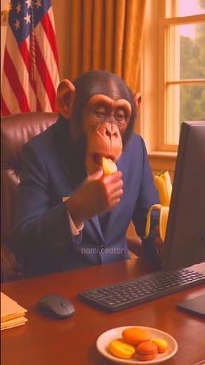 Monkey in the White House: Office Work, Bananas! 🍌👔