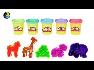 Play-Doh Animal Shapes Fun! Learn Animals with Play-Doh Molds | MoonStar Kids