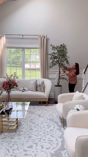 Unbox and Elevate Faux Olive Tree by adding height & light ✨ This Olive tree from @walmart is by far the most realistic looking Olive tree I have seen! It's absolutely gorgeous. I decided to elevate it by adding height and light because you can have the most beautiful, realistic faux tree but it won’t look nice until you style it right by adding some height to it. Simply add those empty Amazon boxes you have been hiding 😅and bubble wrap in the planter, top of off with moss/moss rocks or rocks a