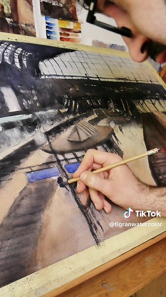 « Above the tracks » Hamburg #watercolor #painting #art