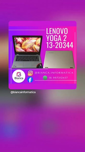 Lenovo yoga 2 13-20344, Garantia, Windows 10, i3-4ªG, Ram 4GB, Ssd Hd 585GB, Tela Touch FHD 13 polegadas e Bateria segurando 3 horas. #informatica #notebook #pcgaming #reels #seleçãobrasileira