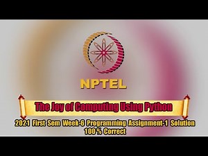 NPTEL The Joy of Computing Using Python Week-6 Programming Assignment-1 Solution || Swayam