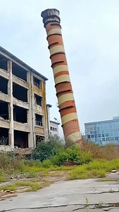 3.7K views · 2.5K reactions | "Abandoned Chimney Tilts and Collapses Instantly During Demolition, Hits Nearby Old Building" | sunshine101 | Facebook