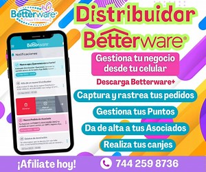 Gestiona tu distribución desde cualquier lugar con la app Betterware . 📱 Descarga ahora y descubre la comodidad de tener todo en tus manos. 🌟 ℹ️ https://wa.link/f2ao4c 🥳 #LaSeñoraDelBTW #DianaTorreblanca #SoyBetter | Mi Mundo Diana Torreblanka