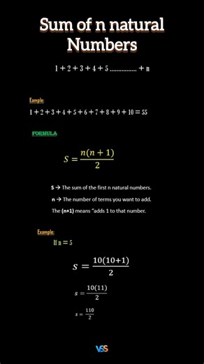 Sum of n natural numbers with formula #coding