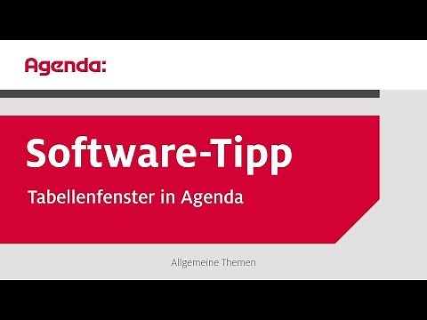 Tabellenfenster in Agenda | Agenda-Software-Tipp