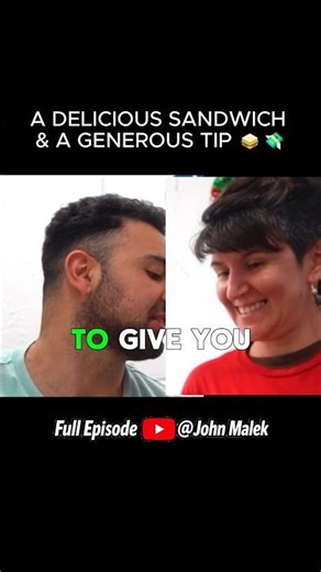 🥪 He Ordered a Sandwich Then Left an Unforgettable Tip❤️|Watch full video on YouTube ‪@johnmalek3‬