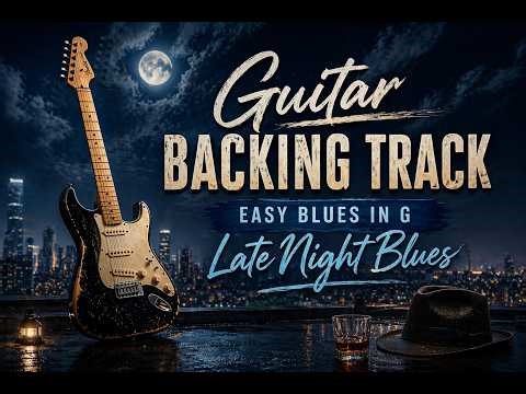 Guitar Backing Track - Easy Blues in G | Late Night Blues