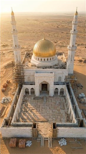 Building a Beautiful Mosque in the Desert 🕌 | #shorts #craftculture
