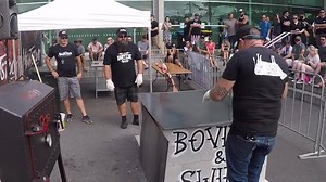 Hillbilly Wes from Bovine & Swine Barbecue Co. showing us the art of the whole hog on a brick pit. This was at Meatstock Auckland and there is plenty of opportunity to give it a go yourself at Meatstock Sydney in May! | Badassbbq Team