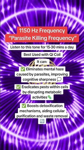 1150 Hz Frequency “Parasite Killing Frequency”