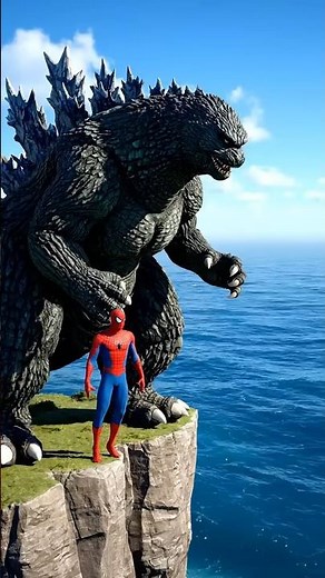 Godzilla YEETS Spider-Man into the Ocean! 😂 Epic Splash Fail Animation! 🦖🕷️
