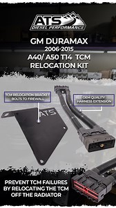 Solve Common TCM Failures with the ATS A40/A50/T14 Relocation Kit for 06-15 GM Duramax. The the A40 and A50 model TCM, often succumbs to the intense heat from its mounting location on the radiator. This heat exposure can melt the internal components, rendering the vehicle undrivable. To address this critical issue, we are proud to introduce our A40/A50 Relocation Kit. This innovative solution moves the TCM away from the heat of the radiator, ensuring longevity and reliable performance. | ATS Die