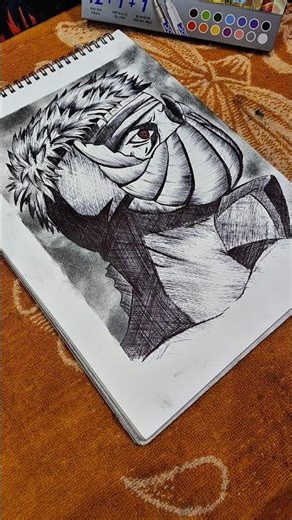 Day 8 Obito uchiha🔥|30-Day Anime Art Challenge!#Shorts#naruto #obito#drawing