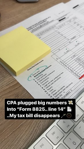 What’s so special about form 8825, line 14? 🪄✨ It’s where you get to claim depreciation losses on rental real estate.. even if your property didn’t really depreciate. Exactly how much you can claim and deduct from your income will vary based on a bunch of things you should ask your CPA about because that’s not me. 📊Rental Calc 🧠Masterclasses 🏘Available Properties👇👇👇 ✅ investwithace.com #investor #realestate #rentalproperty #landlord #financialfreedom #moneymaker #investwithace