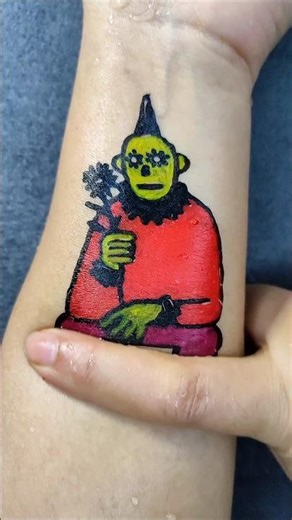 Clown 🤡 in Love ❤️ Tattoo by floating pen art sticker #shorts #tattoo