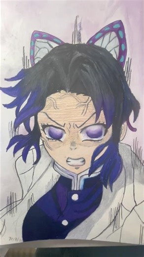 SHINOBU FROM INFINITY CASTLE 🦋💜#demonslayer #kimetsunoyaiba #art