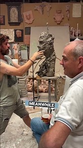 The man who made the face sculpture