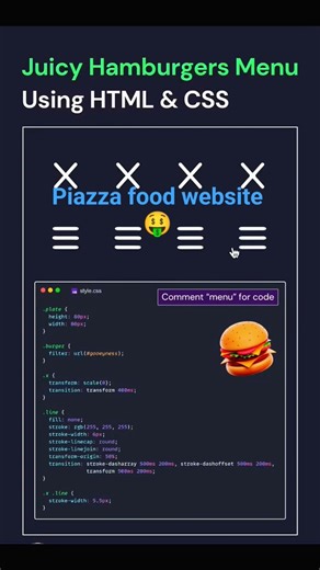 juicy hamburgers menu using #html #css #or #javascript #shots #video #etc