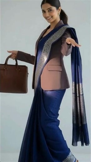 Formal Sarees with Blazer for Office Wear | Power Dressing in Saree 💃🏼 #officewaresarees #styleinspo