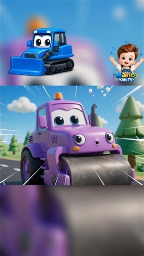 Road Roller & Cement Mixer Song 🚜🛣️ | Construction Vehicle Sounds for Kids | #Shorts