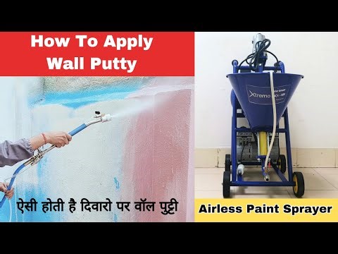 How to apply wall putty! Airless Putty Sprayer Machine!