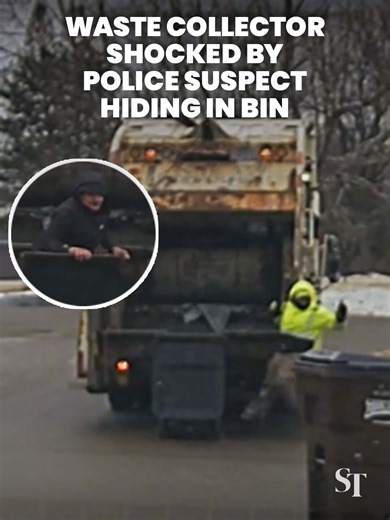 A waste collector in Ohio was shocked by a man hiding in a rubbish bin. The suspect, who has been nicknamed Oscar the Grouch, fled from the police during a traffic stop. #Ohio #US #police #OscartheGrouch