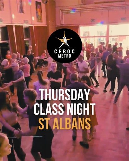 ✨ Thursdays at Ceroc Metros St Albans are where friendships grow and the dance floor comes alive! 🕖 Doors open: 7:45pm – arrive early to catch up with friends 💃 Beginner Lesson: 8:00pm – perfect for bringing along someone new 🌟 9:00pm: Choose your challenge – Intermediate lesson or Beginner Practice 🎶 9:30pm–11:00pm: Social Freestyle – your time to dance, laugh & connect 🚪 Venue: The Marlborough Science Academy, Watling Street, St Albans ✅ Bring a friend and share the Ceroc buzz! ✅ Make Thu