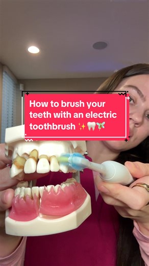 Did you know there’s actually a technique to using an electric toothbrush correctly!?🤯✨🦷🧚🏻 that was such a surprise to me when I was in hygiene school. It seems like it would be straight forward but it’s not. Happy brushing✨🦷🧚🏻 #electrictoothbrush #howtouseanelectrictoothbrush #toothbrush