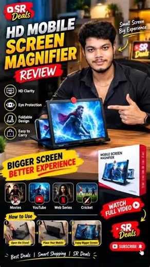 HD Mobile Screen Magnifier 🔍 | Big Screen Experience at Home | Useful Gadget Review | SR Deals