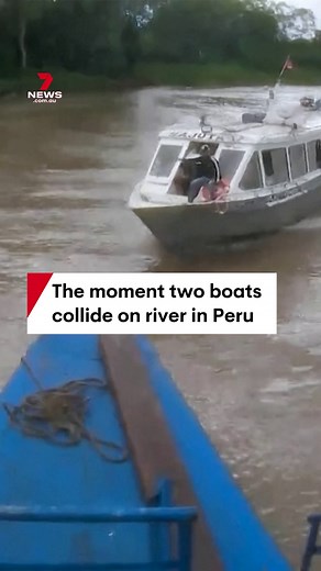 A dramatic boat collision has been caught on camera on a river in the Peruvian Amazon. The collision occurred in a high-traffic area known as the curve of Isla Panaillo, causing chaos among passengers. #peru #amazon #boats #boating #river #7NEWS | 7NEWS Sydney