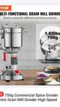 750g Commercial Spice Grinder Electric Grain Mill Grinder High Speed