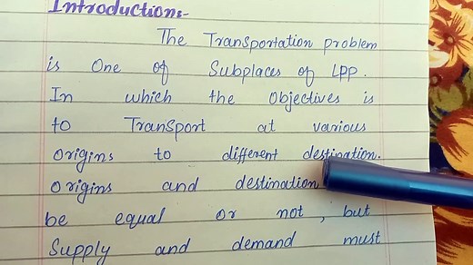 Introduction of Transportation Problem